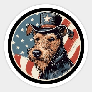 Patriotic Lakeland Terrier Sticker